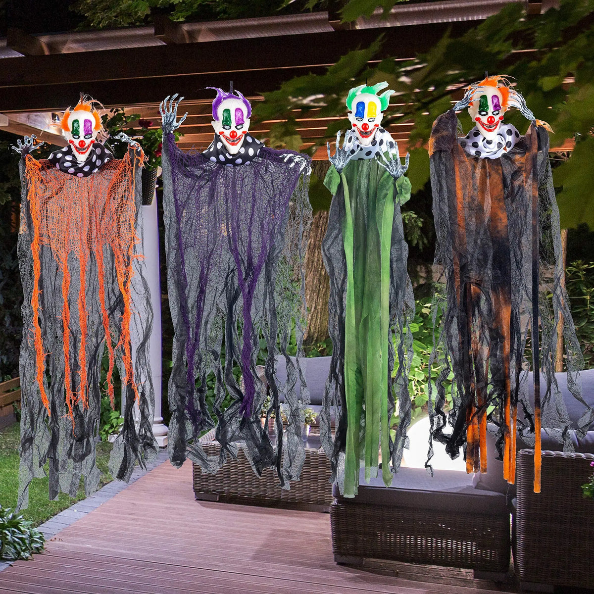 Hanging Halloween Clown Decorations For Outdoor Party Displays