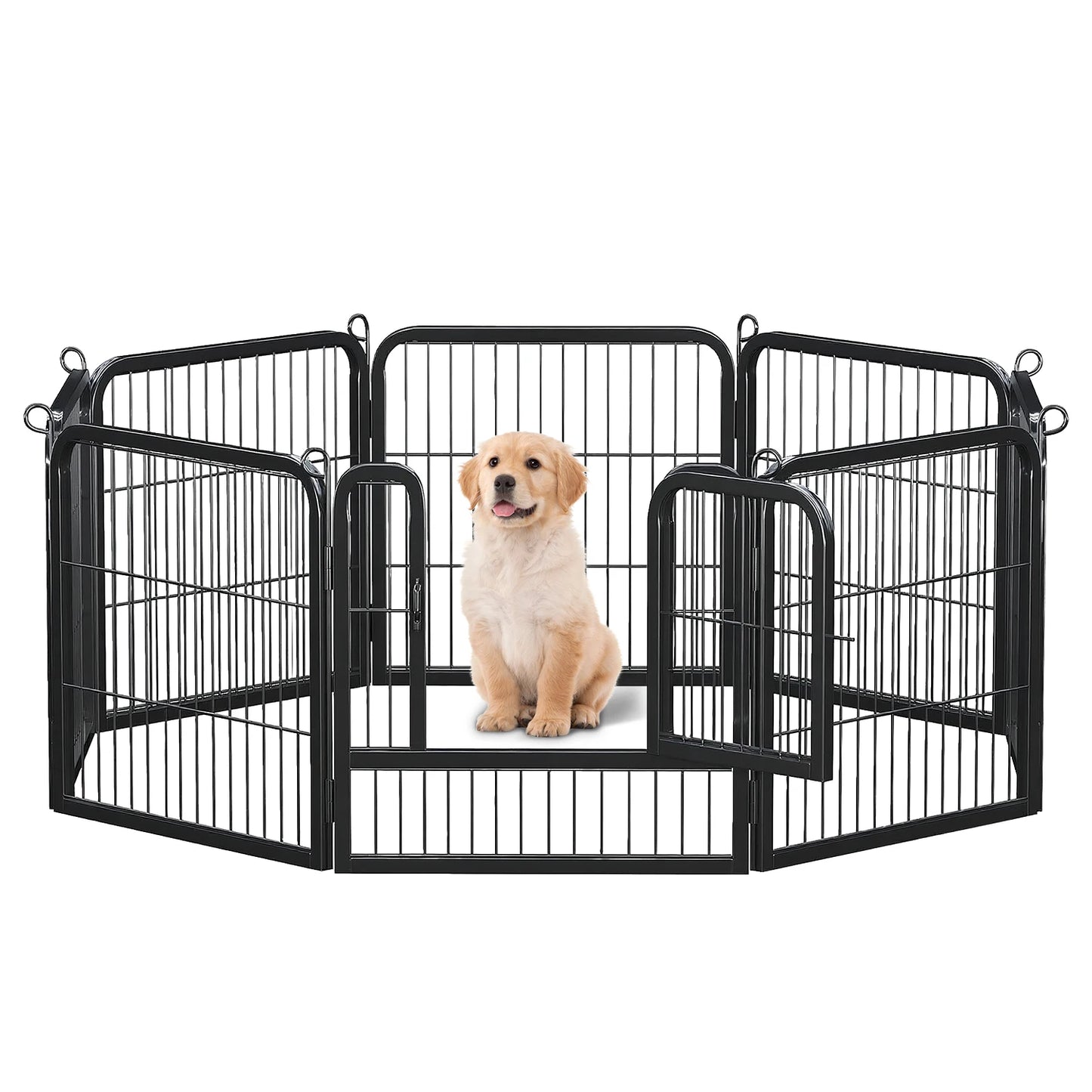 PEQULTI Heavy-Duty Metal Puppy Playpen For Indoor Outdoor Use