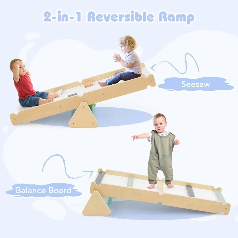 Pikler Triangle 7-In-1 Foldable Set For Toddlers Indoor Playground