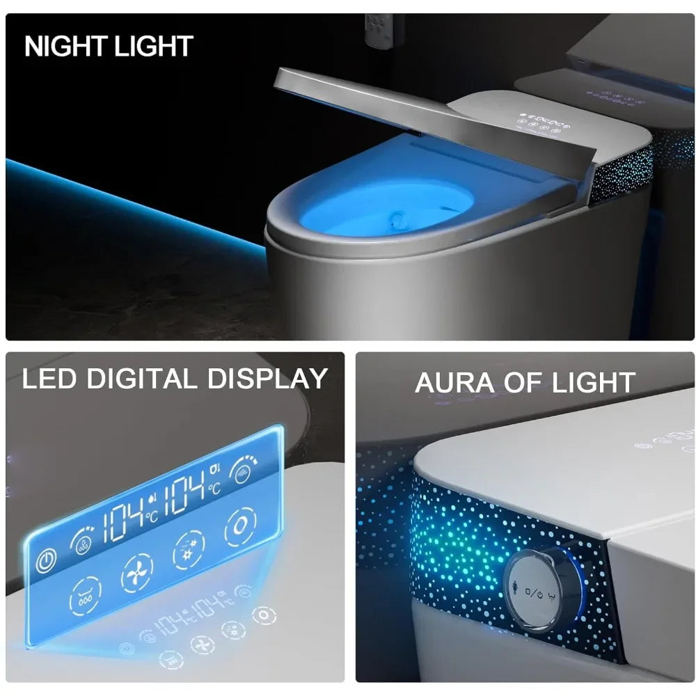 Smart Toilet With Bidet Auto Flush Heated Seat Dryer