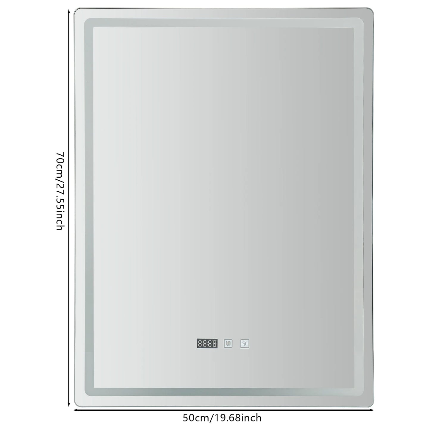 Led Wall Mounted Bathroom Mirror With Anti Fog Time Display