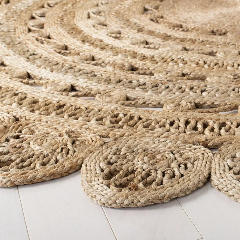 Handmade Boho Jute Area Rug For Living Room And Bedroom
