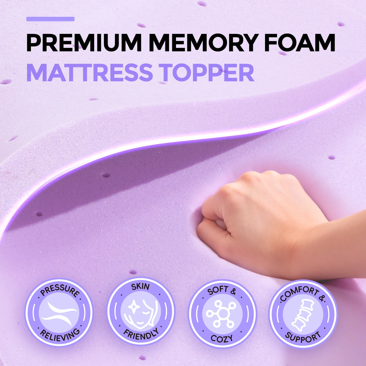 MCQ Cooling Gel Memory Foam Mattress Topper For Bedroom