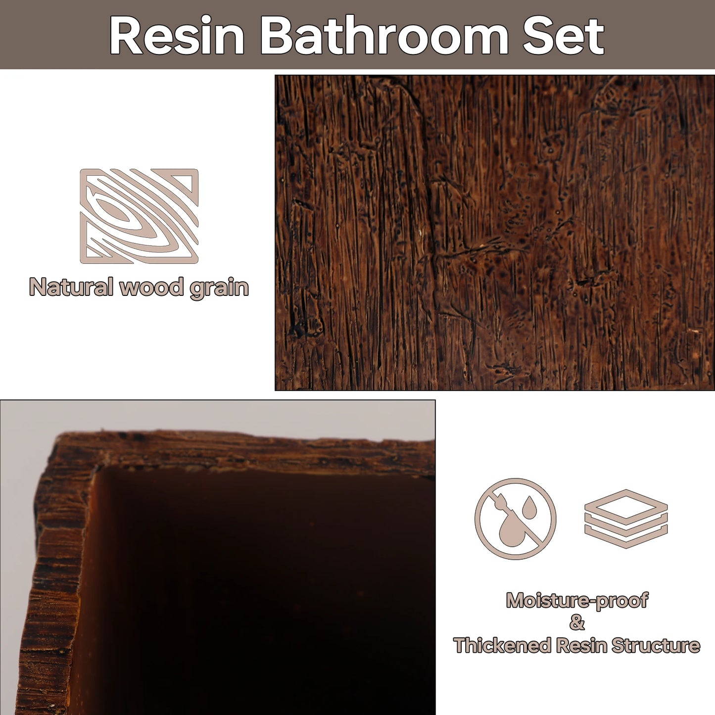 4-Piece Bathroom Accessory Set With Textured Lotion Dispenser