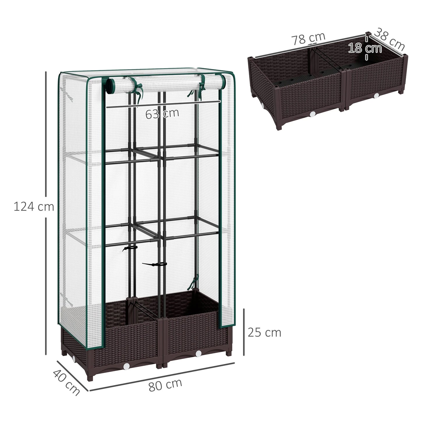 Raised Flower Bed With Trellis Garden Planter For Outdoor Use