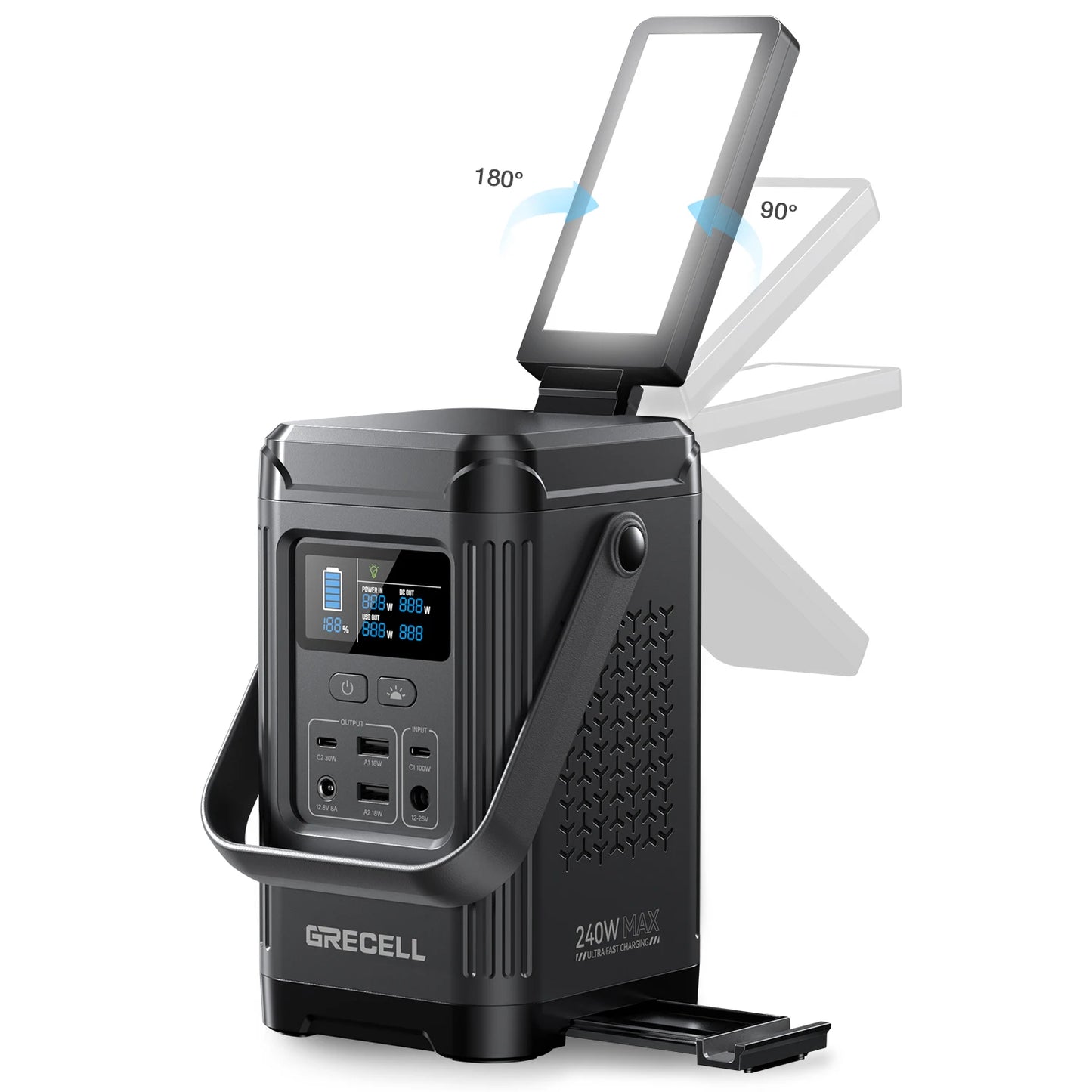 EBL 240W Portable Power Station LiFePO4 Solar Generator For Outdoors