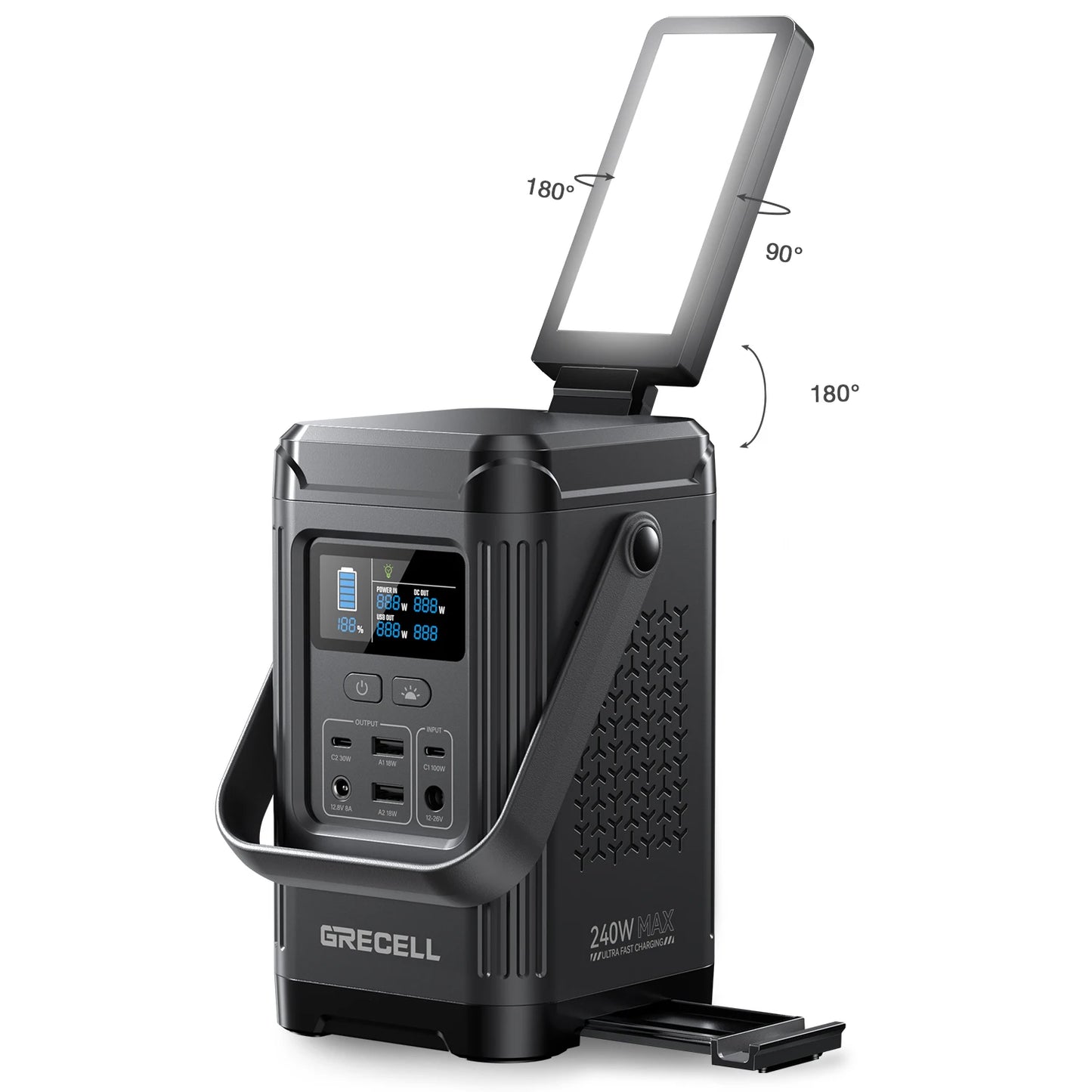 EBL 240W Portable Power Station LiFePO4 Solar Generator For Outdoors