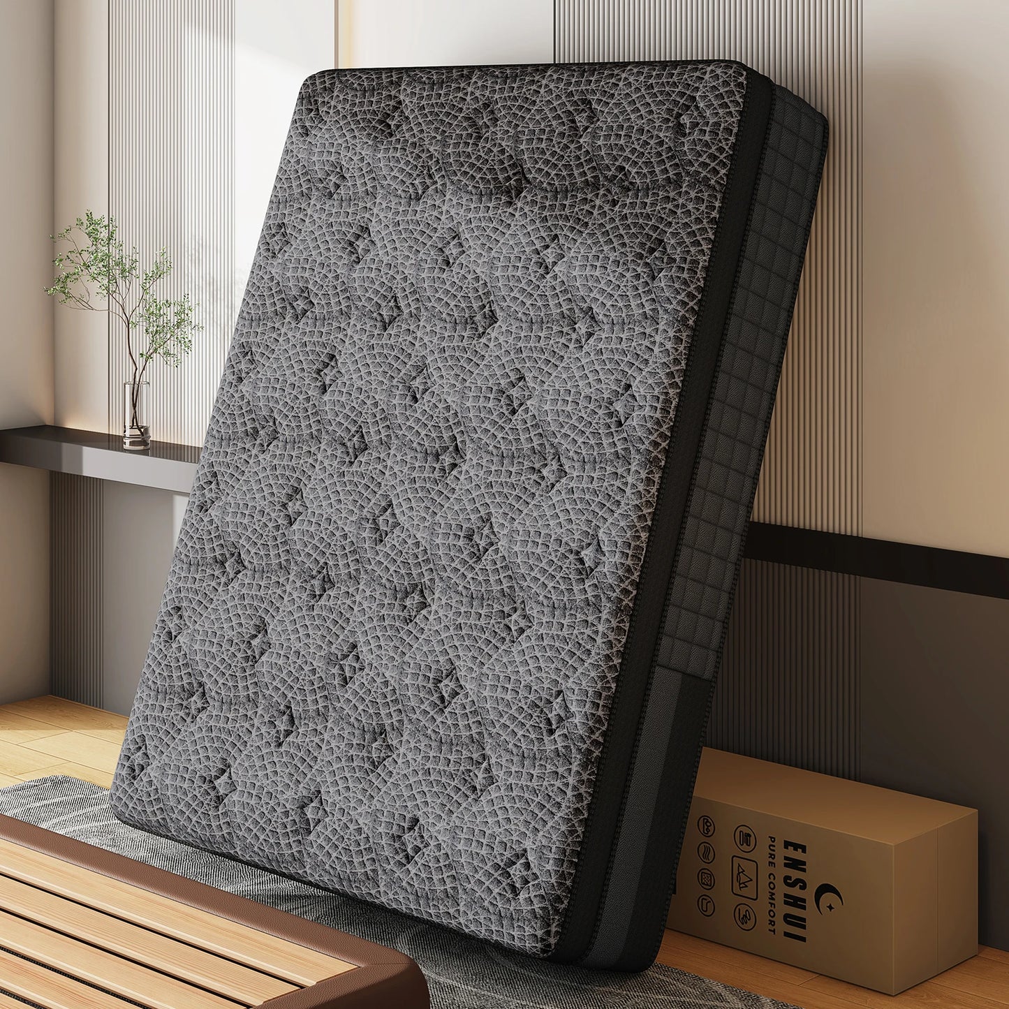 Memory Foam and Spring Hybrid Mattress With Lumbar Support