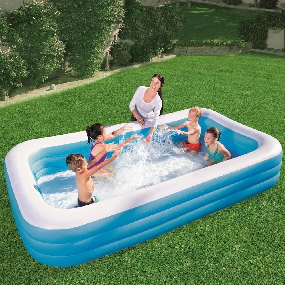 Inflatable Rectangular Pool For Family Outdoor Indoor Use