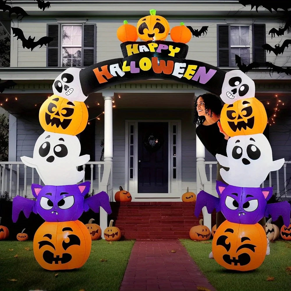 Halloween Pumpkin Archway Inflatable Outdoor Yard Decoration With LED Lights