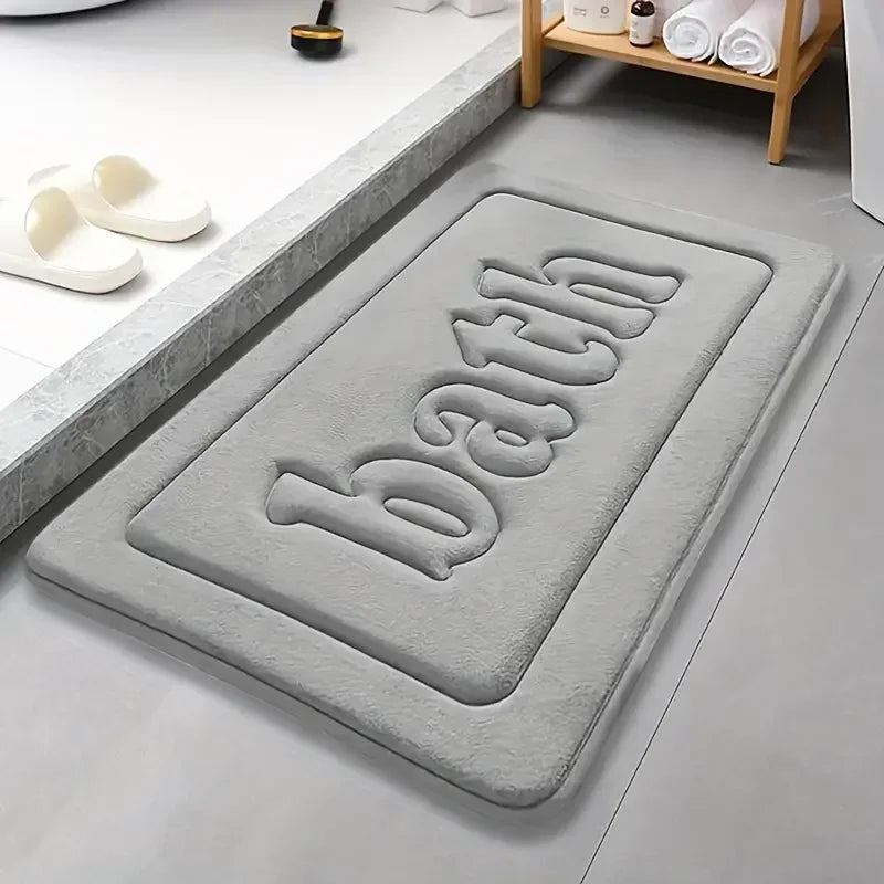 Non Slip Bathroom Floor Mat Water Absorbent Flannel Bath Rug