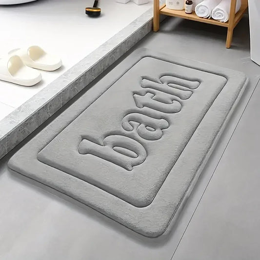 Non Slip Bathroom Floor Mat Water Absorbent Flannel Bath Rug