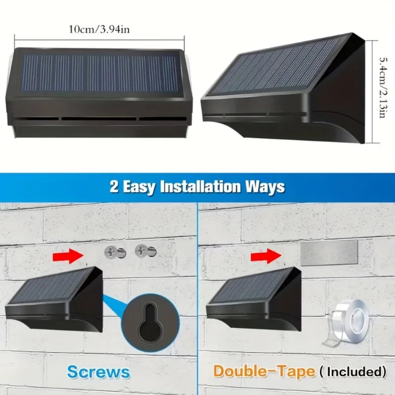 Solar Powered Garden Wall Lights with Sloped Design and 9 Modes