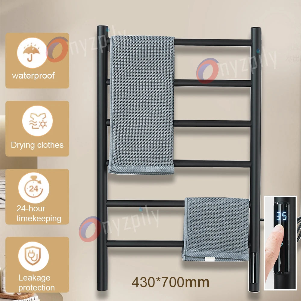 Onyzpily Electric Heated Towel Rack With Digital Thermostat