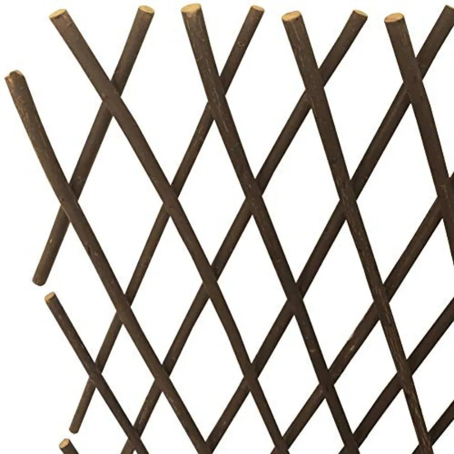 Natural Willow Lattice Trellis Fence For Climbing Plants Expandable Panel