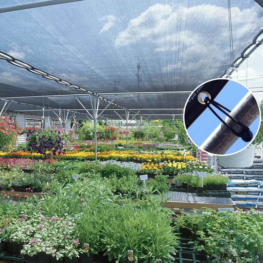 10 ft. x 20 ft. 90% Hanging-up Sunblock Shade Panel With 12 Bungee Balls, Black