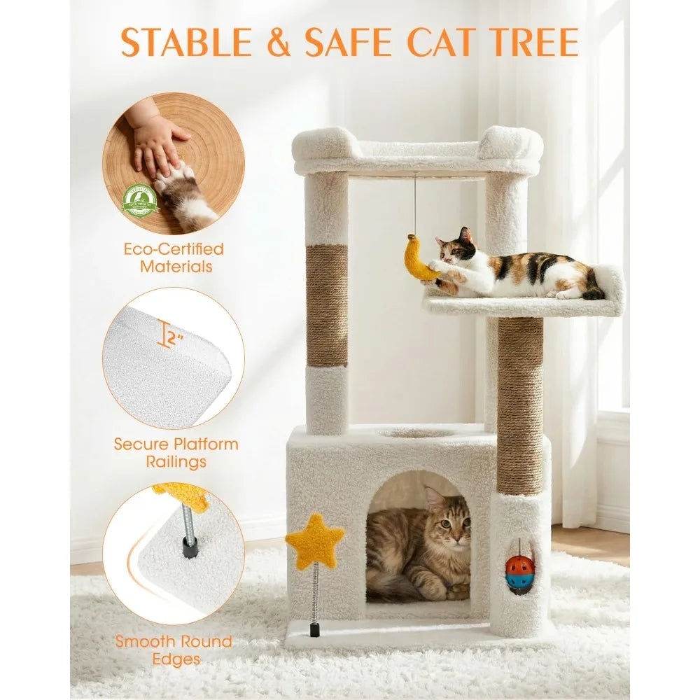NBVCX Cat Tree With Self Grooming Brush And Condo Tower