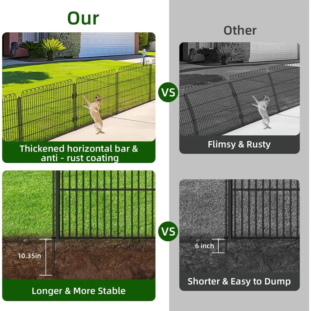 No Dig Tall Garden Fence With Double Lock Panels Outdoor