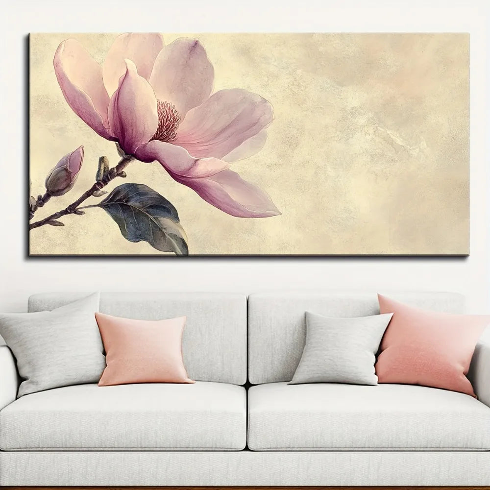 Natural Landscape Retro Oil Painting With Pine Wood Frame