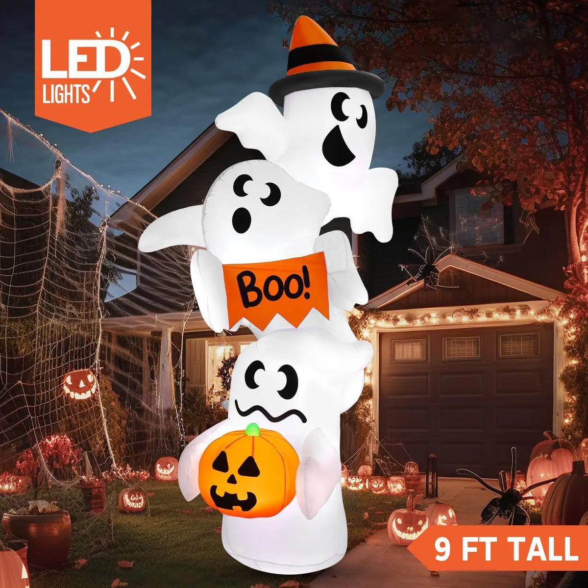 Joyfy Halloween Inflatable Ghost Outdoor Decoration With LED Lights