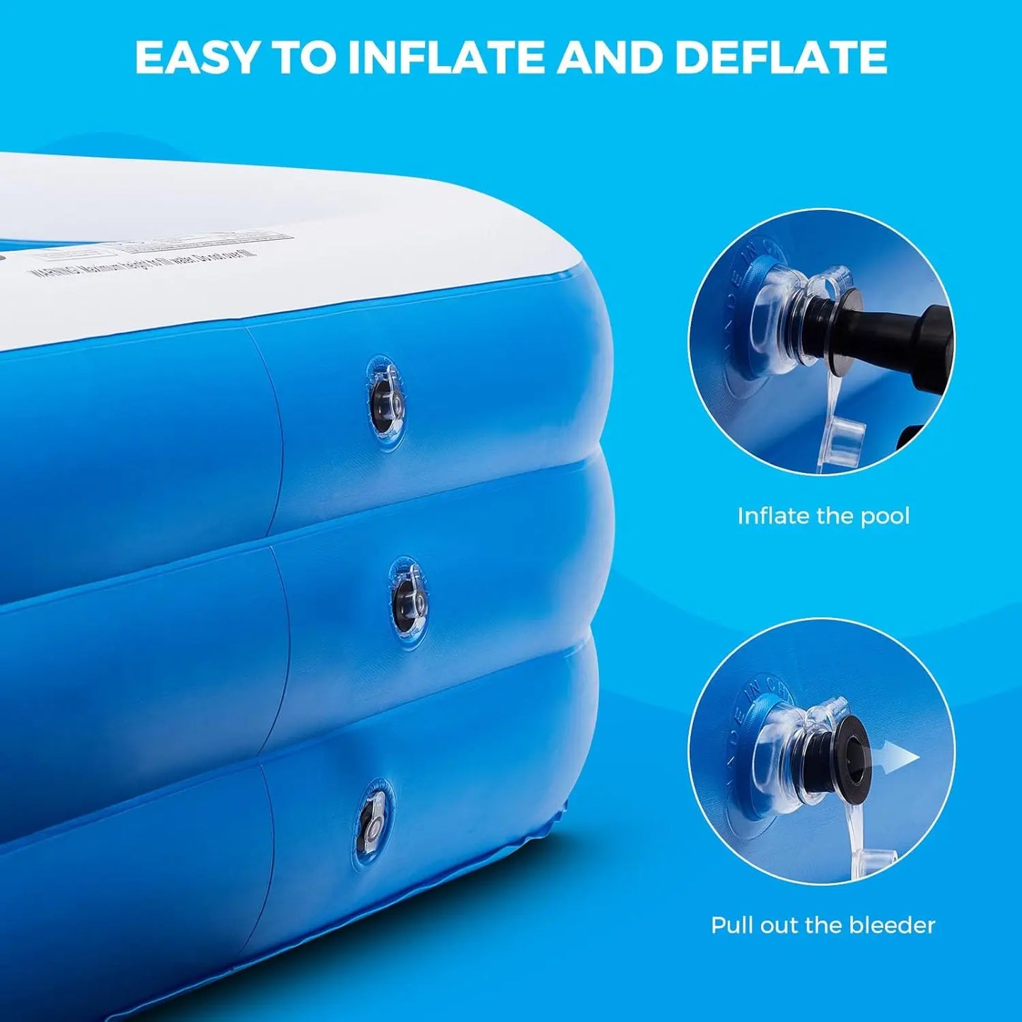 Inflatable Family Pool With Lights For Outdoor Backyard