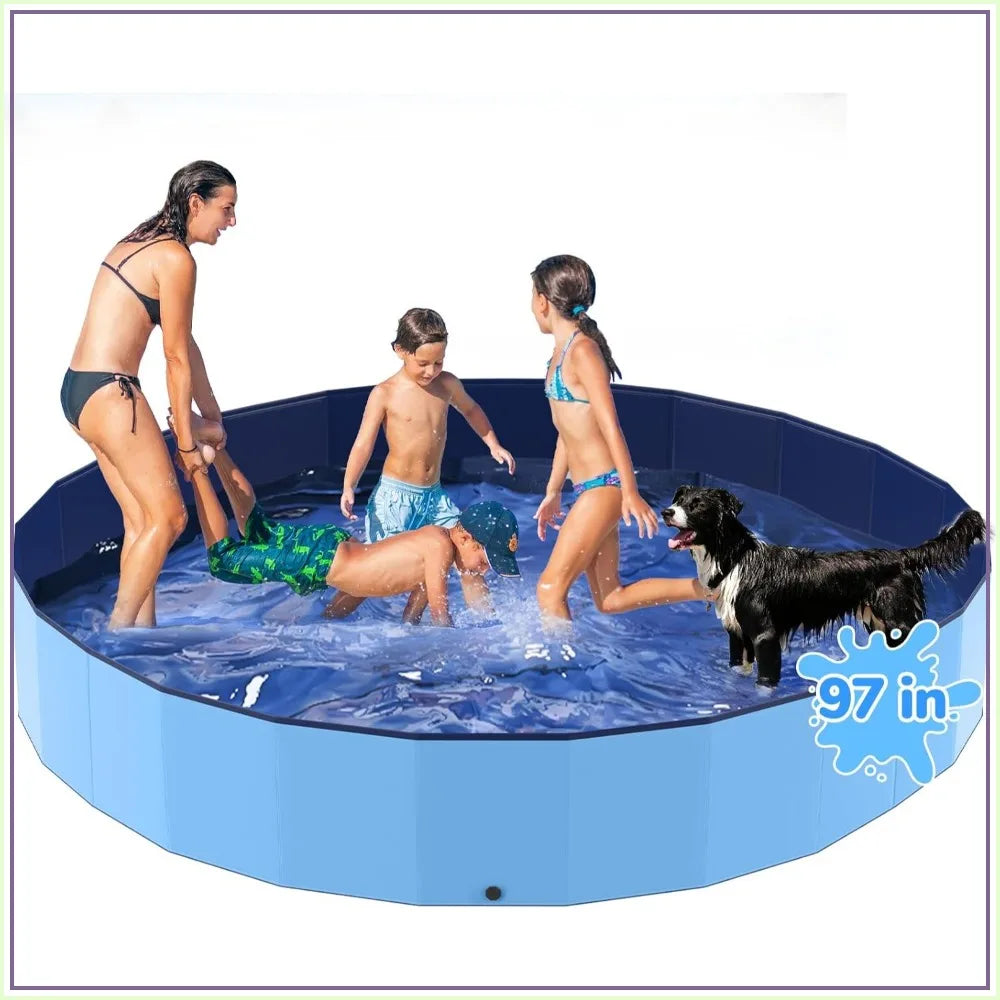 Foldable Dog Pool for Large Dogs Heavy Duty Non Slip Indoor Outdoor
