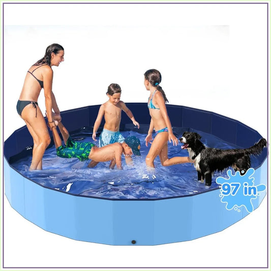 Foldable Dog Pool for Large Dogs Heavy Duty Non Slip Indoor Outdoor