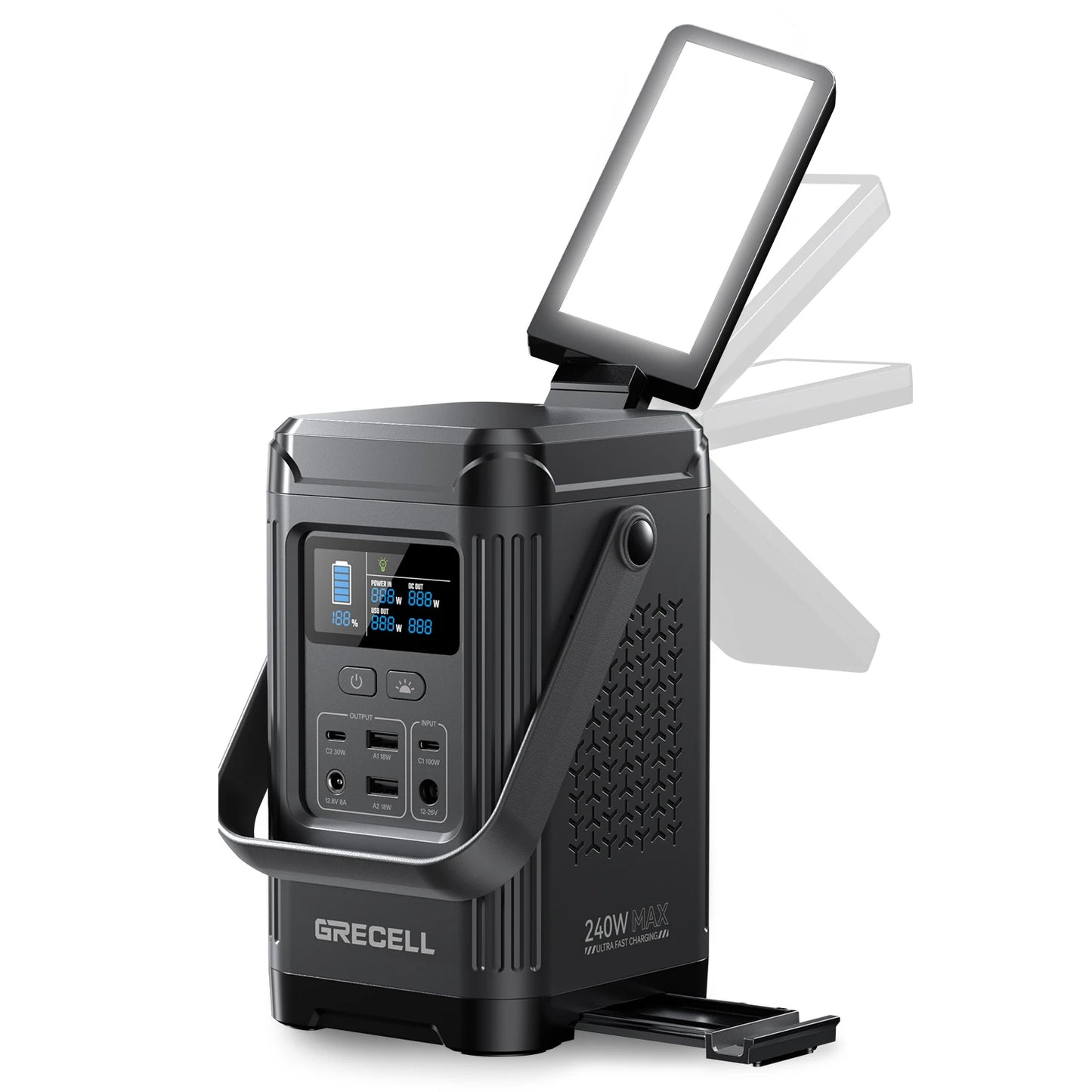 EBL 240W Portable Power Station LiFePO4 Solar Generator For Outdoors