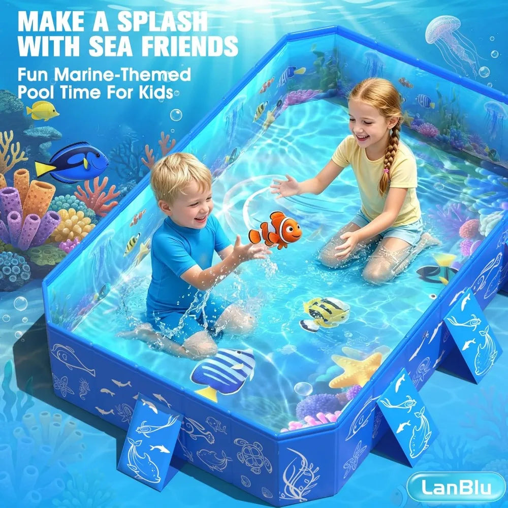 Foldable Kiddie Pool With Canopy For Toddlers Non Inflatable Shade Pool
