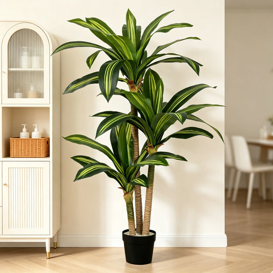 Dracaena Artificial Tree in Pot Realistic Indoor Outdoor Decor