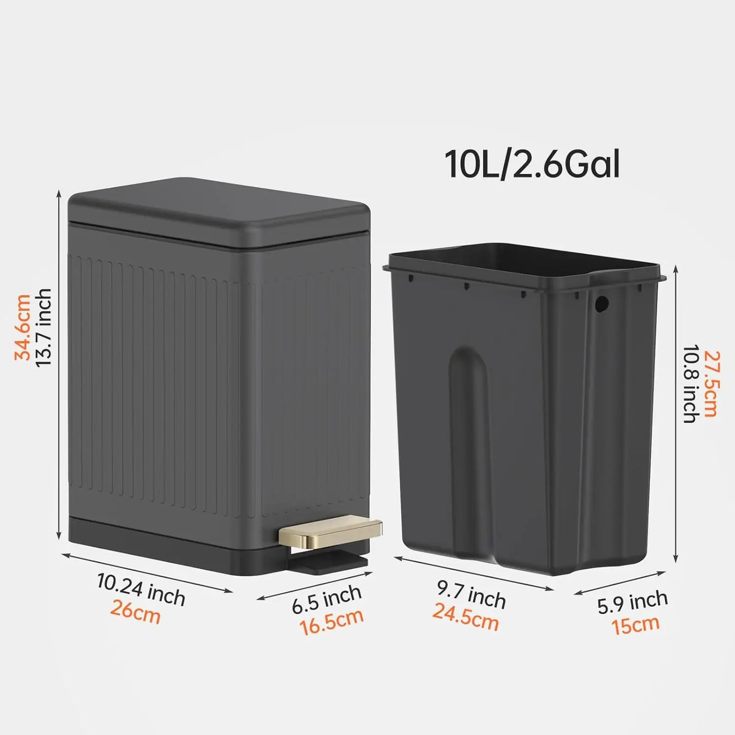 Stainless Steel Step Trash Can With Lid