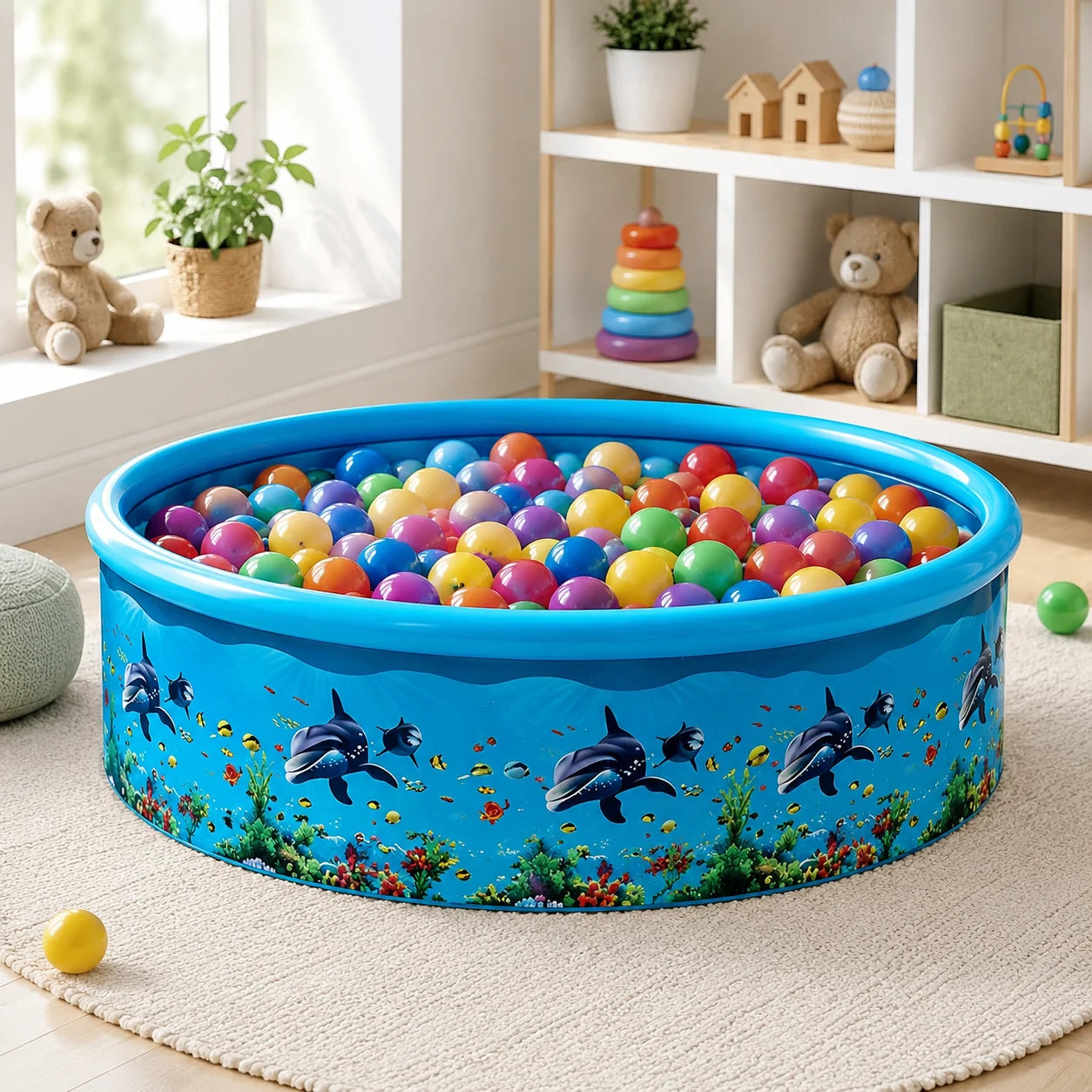 Inflatable Foldable Swimming Pool With Multifunction Reusable Water Sprayer