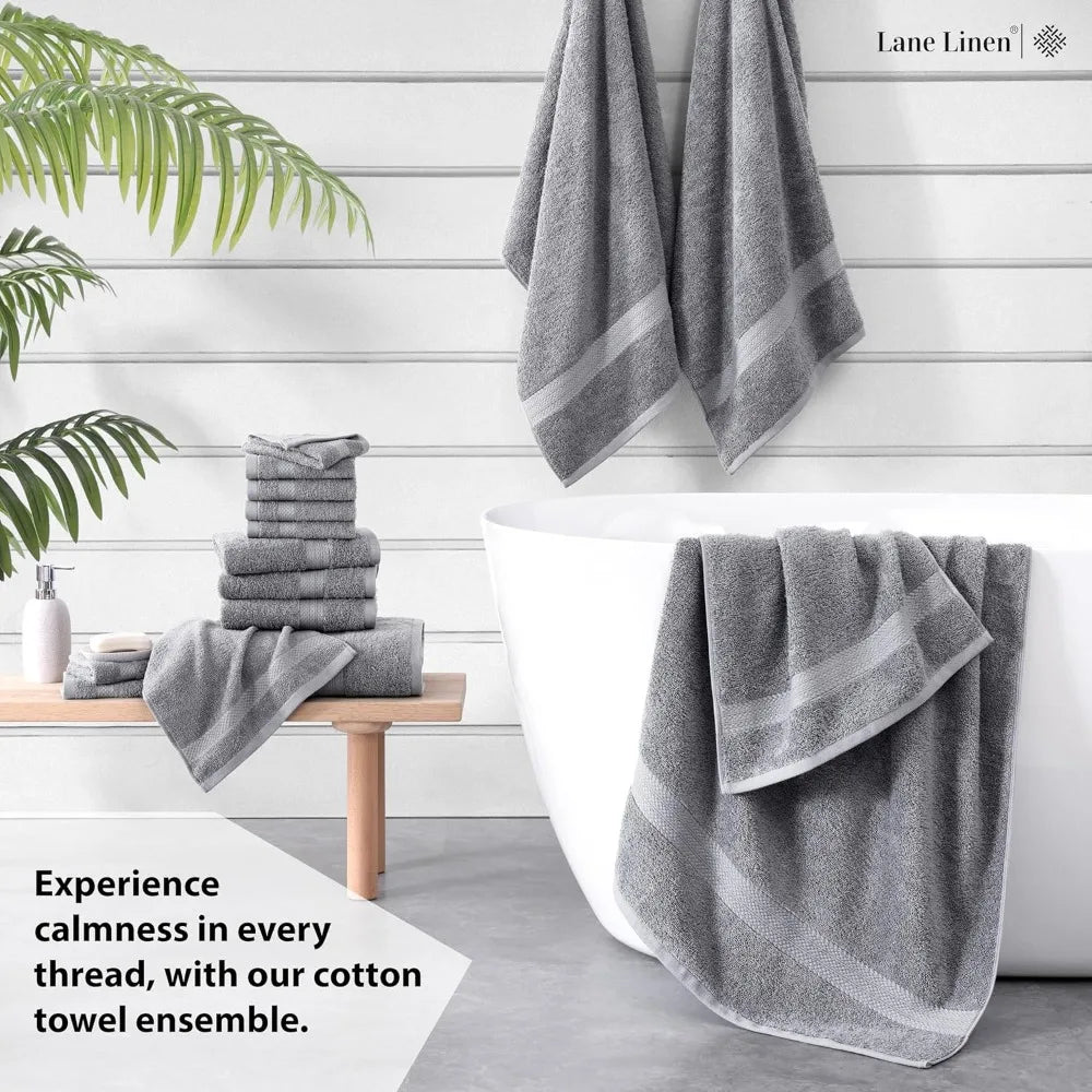 100% Cotton Luxury Bath Towel Set 16 Pieces Ring Spun Quick Dry
