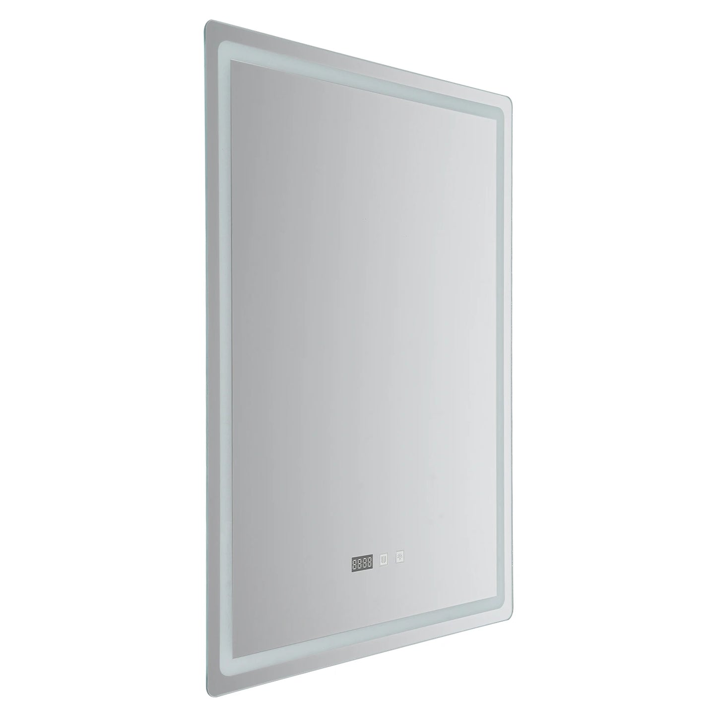 Led Wall Mounted Bathroom Mirror With Anti Fog Time Display