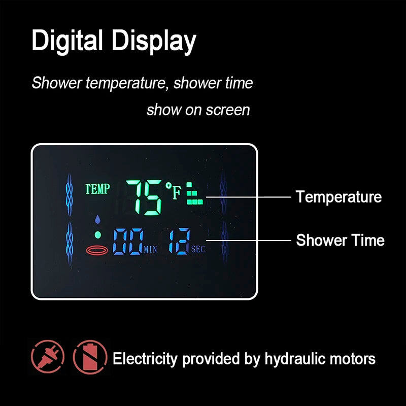 Shinesia LED Shower Panel With Waterfall Rainfall And Massage Jets