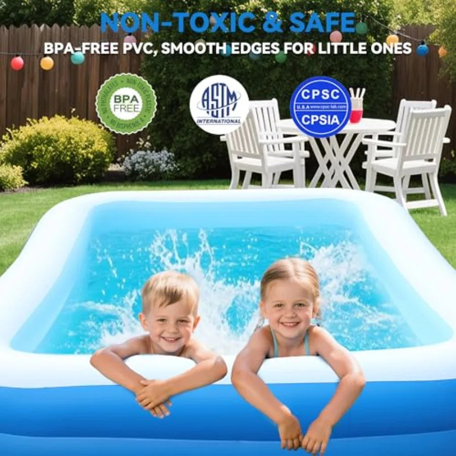 Inflatable Pool for Adults and Kids, Durable Blow Up Pool
