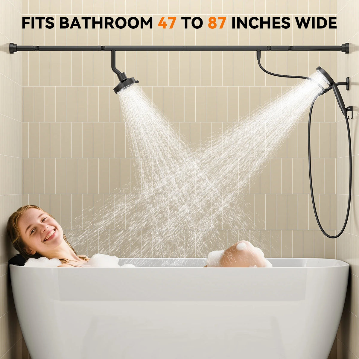 Dual Shower Head System With Handheld For Couples High Pressure