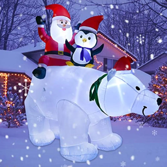 Oloey Inflatable Polar Bear Christmas Yard Holiday Outdoor Decor