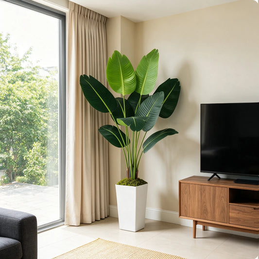 Olitree Artificial Bird of Paradise Plant With Decorative Planter