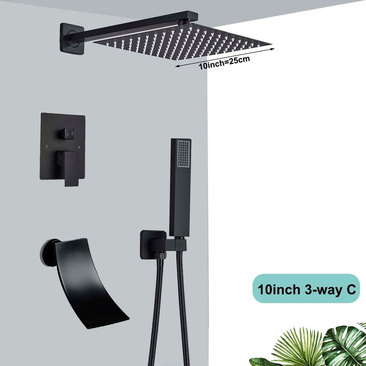 SAFLIHCAR Concealed Rainfall Shower System With Bathtub Mixer Set