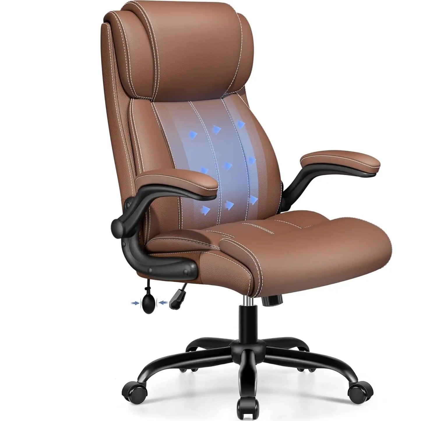 Ergonomic Faux Leather Office Chair With Adjustable Lumbar Support
