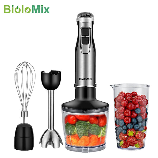 Biolomix 1200W Immersion Hand Blender With Chopper And Cup