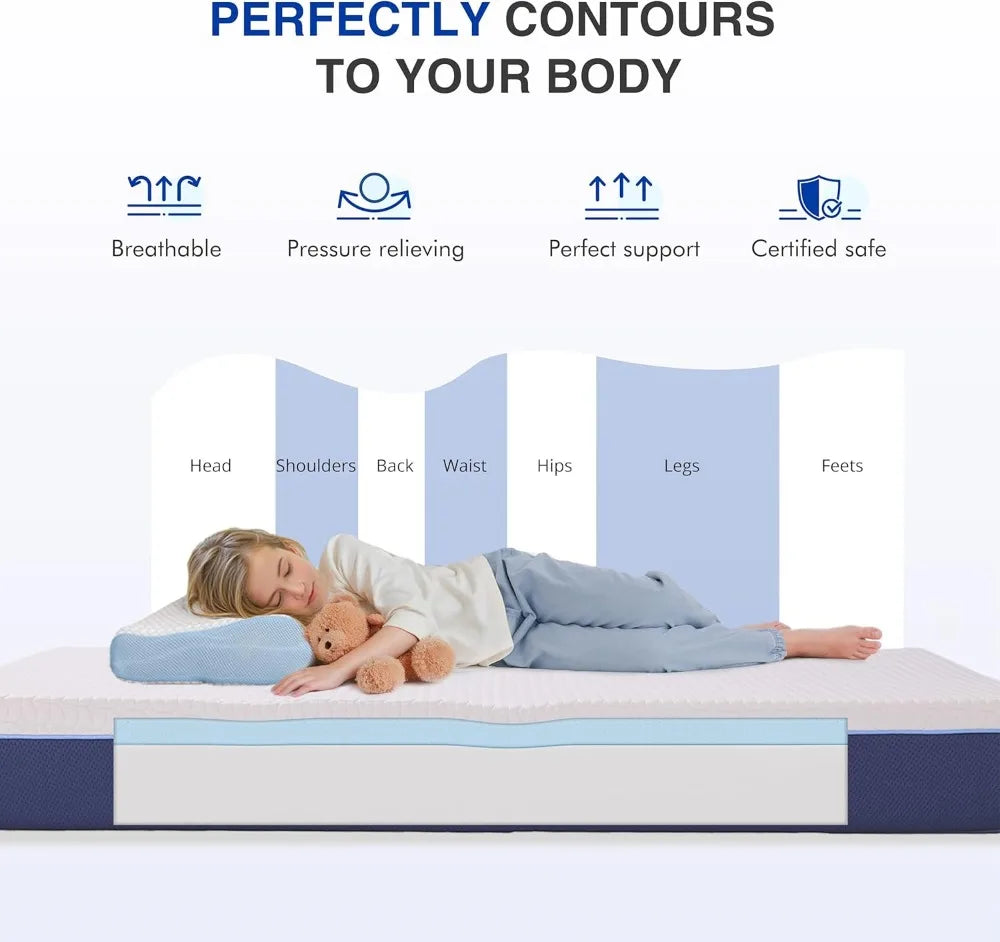 Gel Memory Foam Mattress Medium Firm For Back Pain Relief CertiPUR US Certified