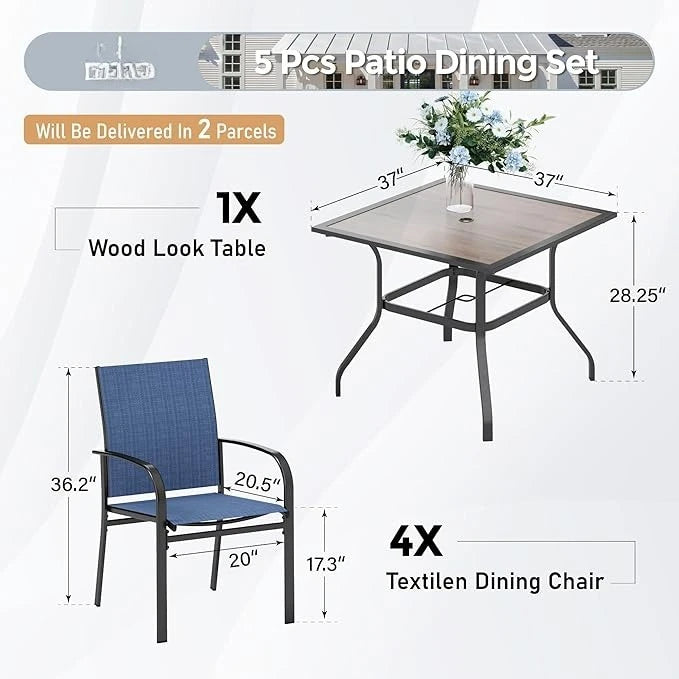Patio Dining Set For Outdoor Use With Table And Chairs