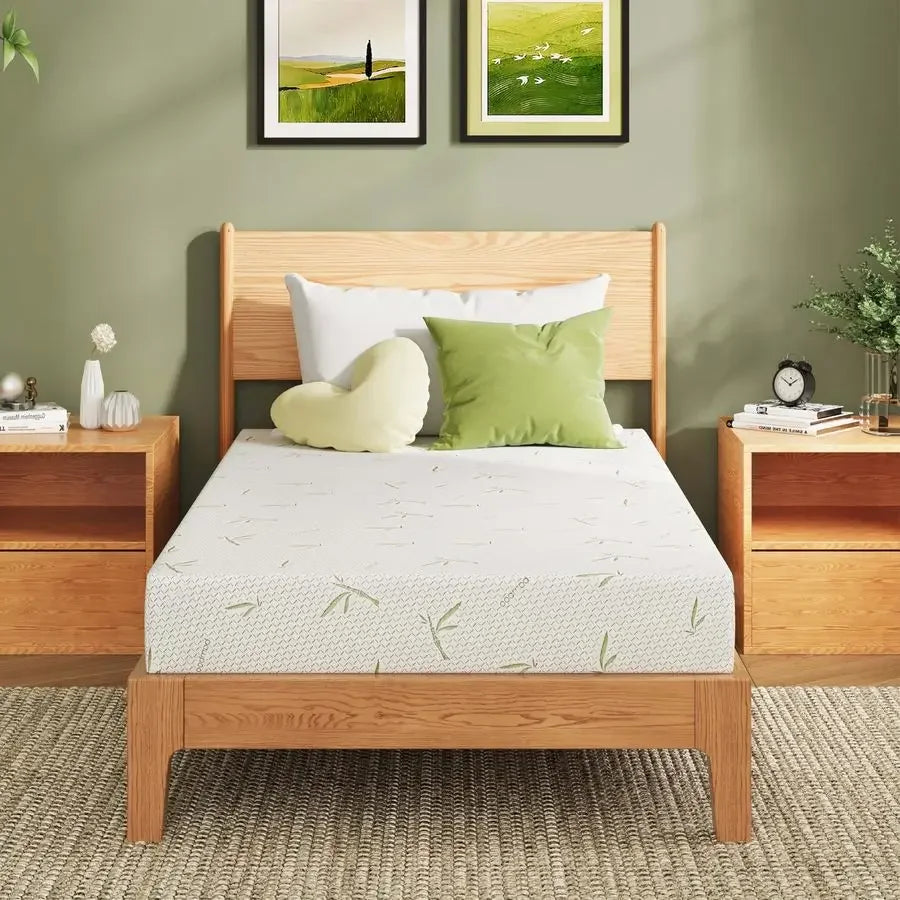 XMSJ Cooling Green Tea Gel Memory Foam Mattress Medium Firm