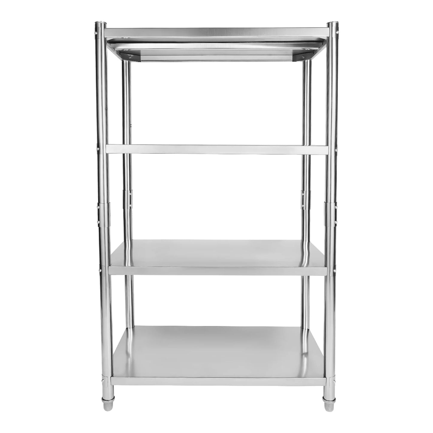 Heavy Duty Stainless Steel Shelving, 4-Tier with 200 lbs Load Capacity per Shelf, Ideal for Organizing Magazines, Beverages, and