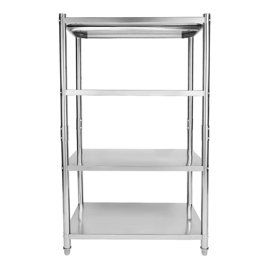 Heavy Duty Stainless Steel Shelving, 4-Tier with 200 lbs Load Capacity per Shelf, Ideal for Organizing Magazines, Beverages, and