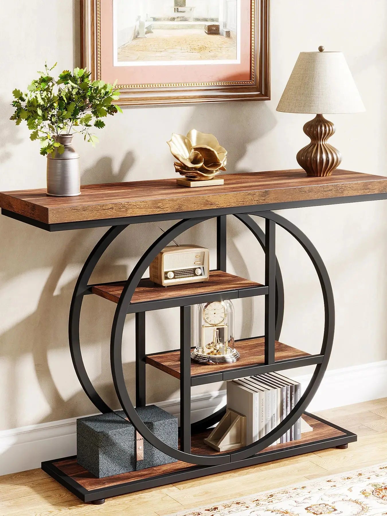 Tribesigns Four-Tier Industrial Console Table For Entryway