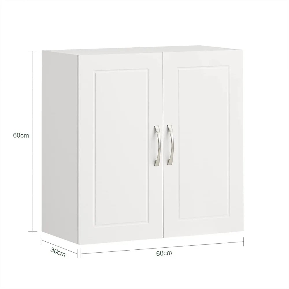 Wall Cabinet With Adjustable Shelf Two Doors For Laundry Room