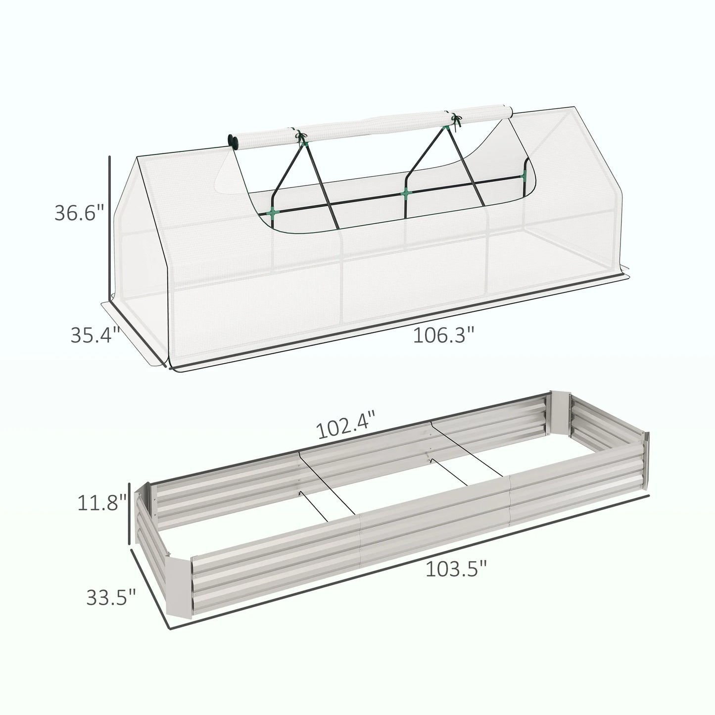 Raised Garden Bed With Mini Greenhouse For Long Rooted Veggies